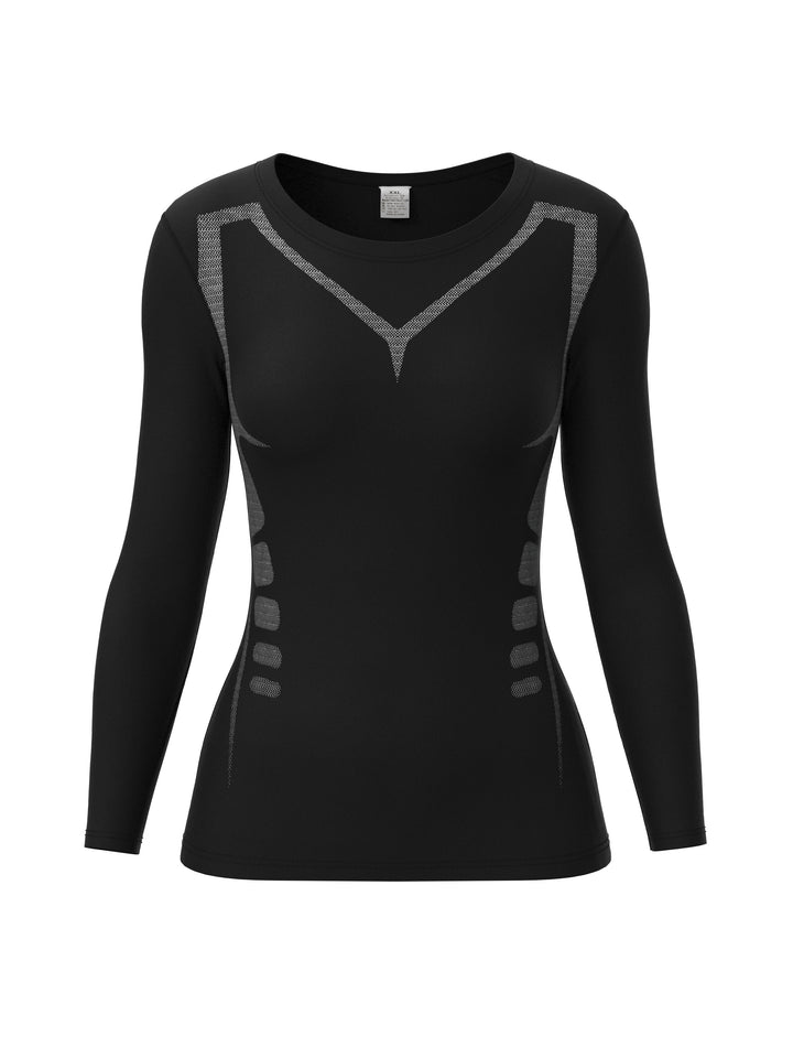 Mesh Panel Base Layer in Black | Valenira