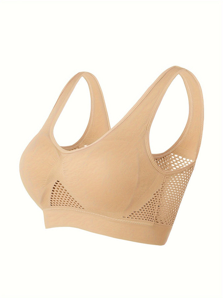 Mesh Vent Sports Bra in Pink | Valenira