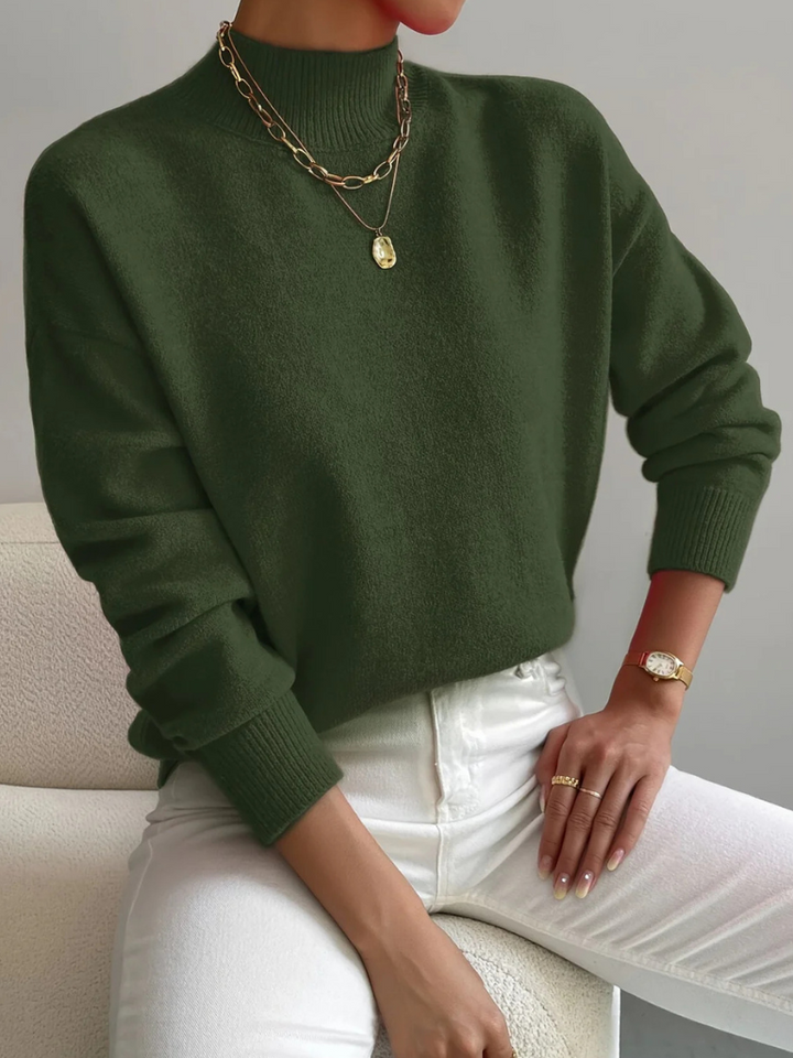 Mock Neck Knit Sweater | Valenira
