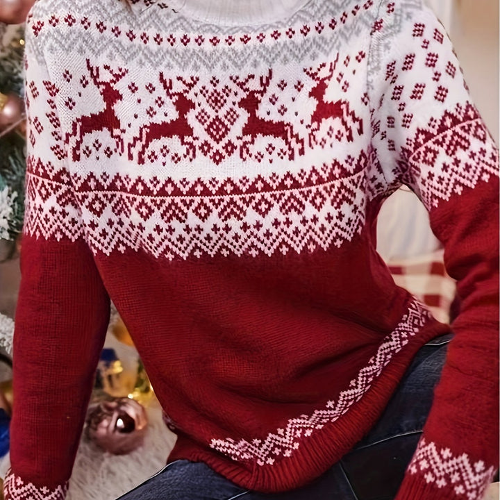 Reindeer Fair Isle Turtleneck Sweater