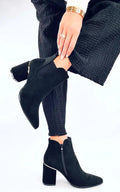 Notch Collar Ankle Boots in Black | Valenira