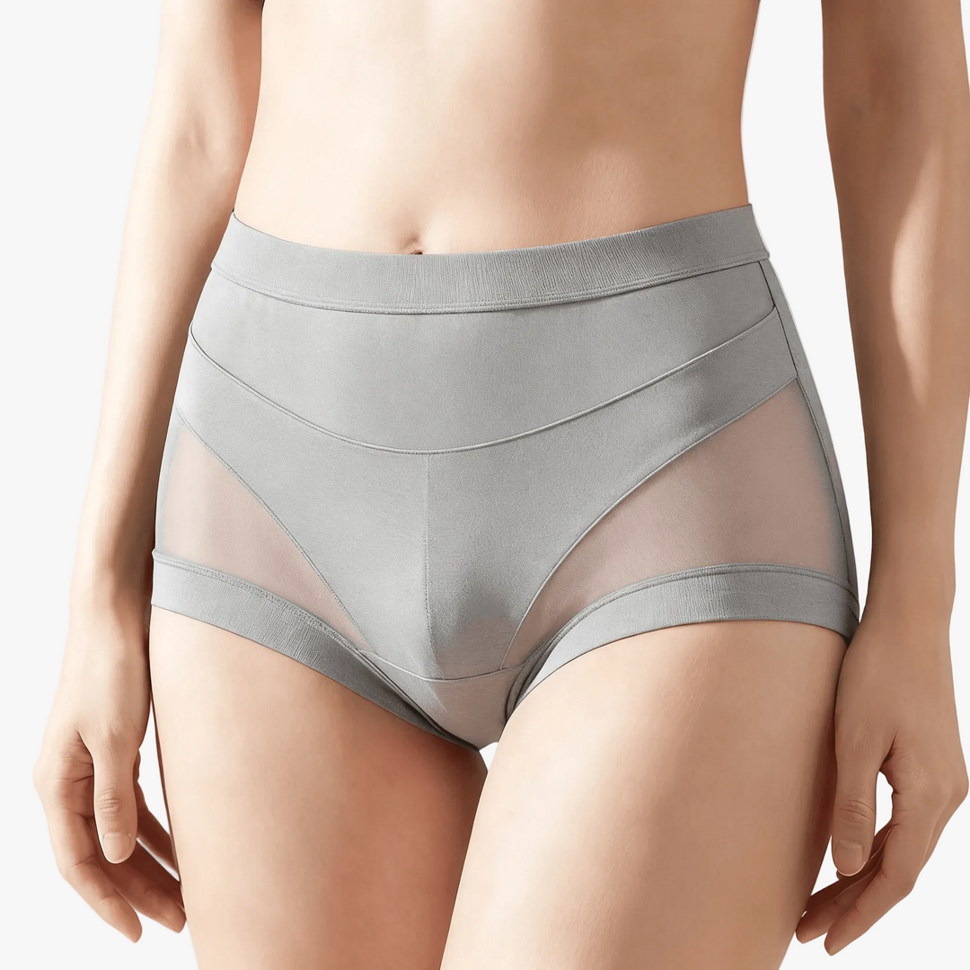 Seamless High-Waist Mesh Briefs