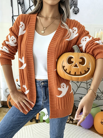 Retro Ghost Loose Knit Cardigan