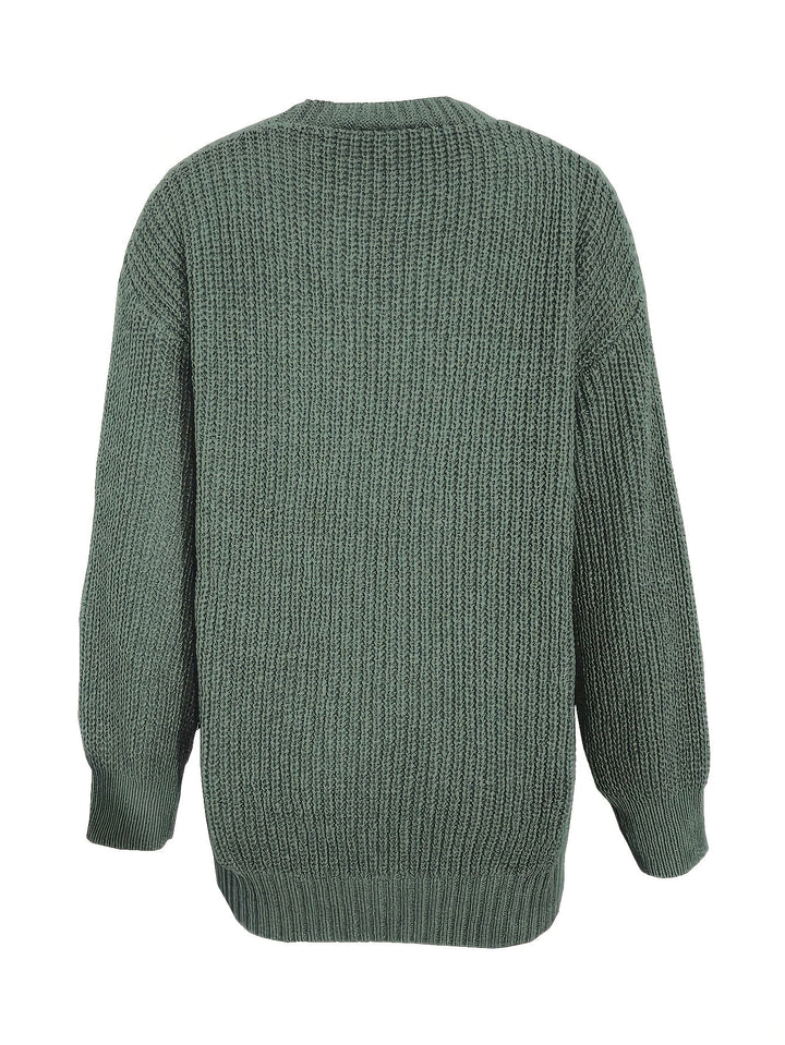 Oversized Ribbed Button Cardigan | Valenira