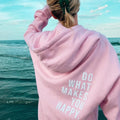 Oversized Slogan Print Hoodie in Pink | Valenira