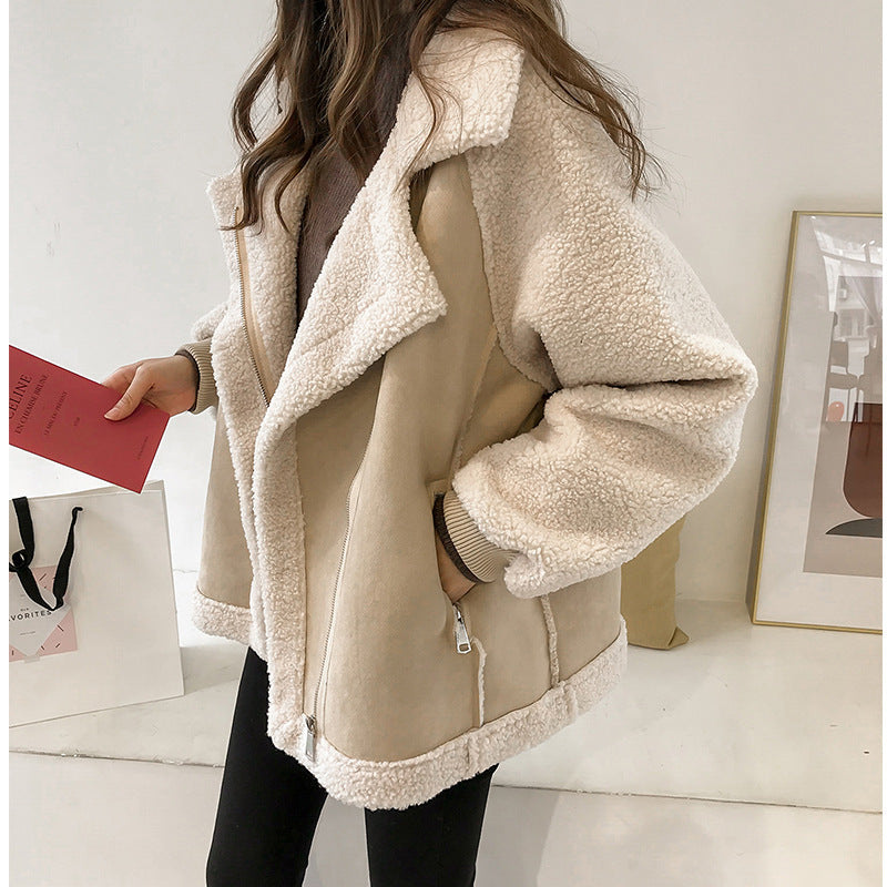 Oversized Contrast-Panel Teddy | Valenira