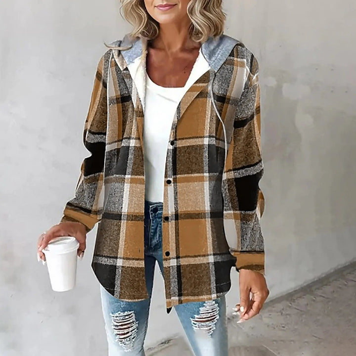 Plaid Hooded Shirt Jacket | Valenira