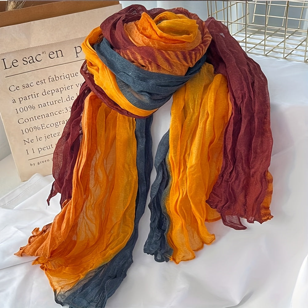 Pleated Gradient Scarf in Red | Valenira
