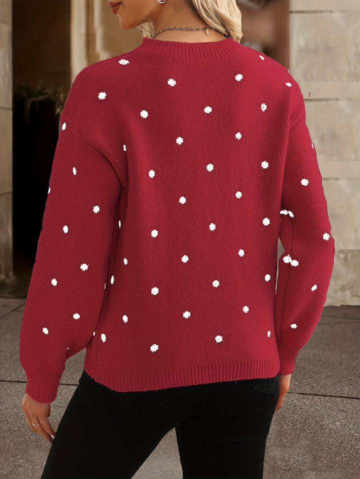 Polka Dot Knit Sweater | Valenira
