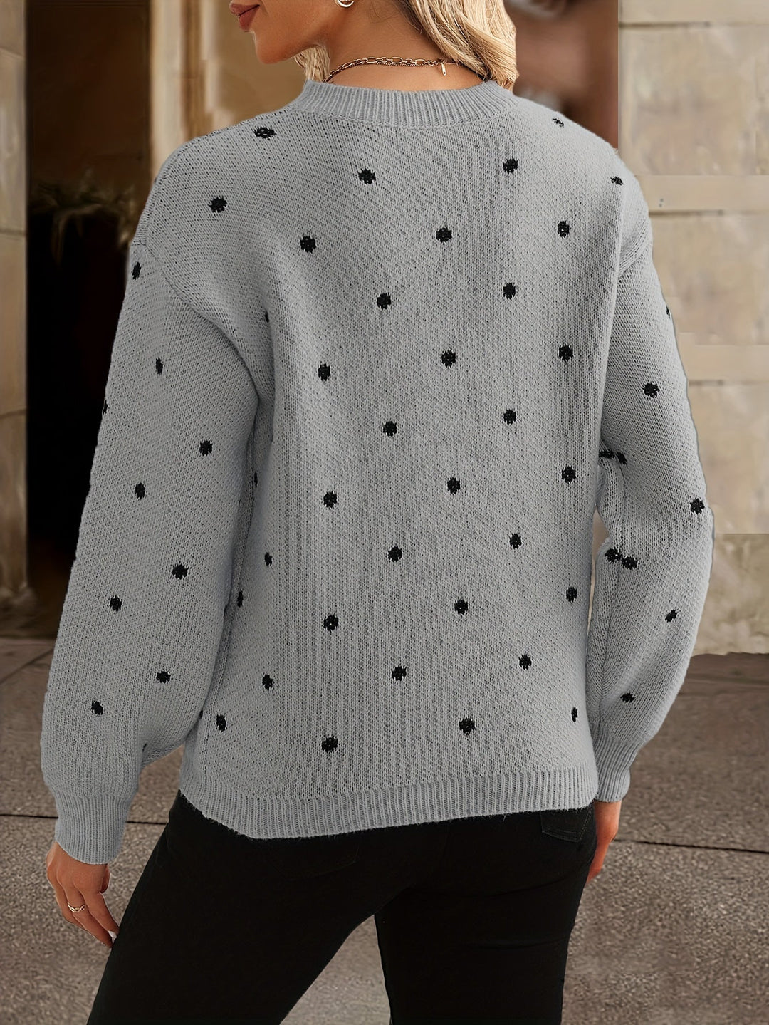 Polka Dot Knit Sweater | Valenira