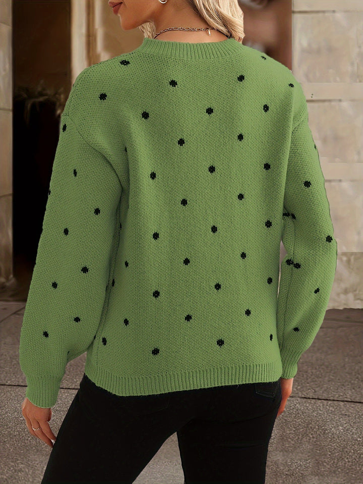 Polka Dot Knit Sweater | Valenira