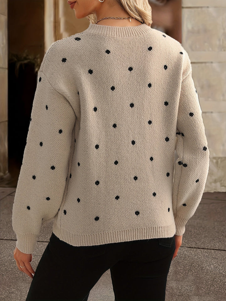Polka Dot Knit Sweater | Valenira