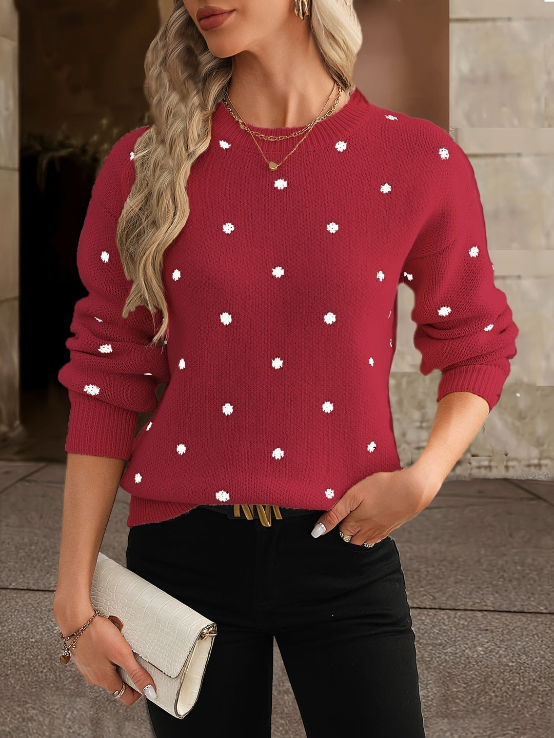 Polka Dot Knit Sweater | Valenira