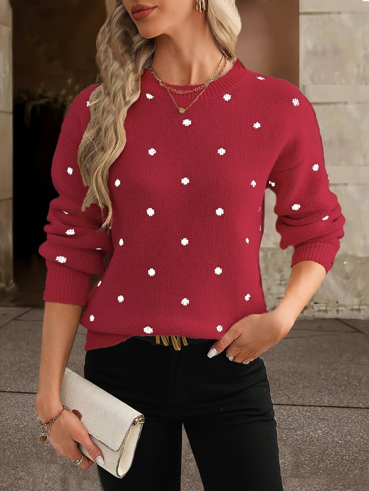 Polka Dot Knit Sweater | Valenira