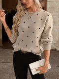Polka Dot Knit Sweater in Cream | Valenira