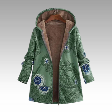 Printed Sherpa Hooded Jacket