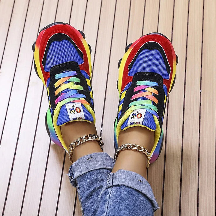 Rainbow Sole Sneakers in Green | Valenira