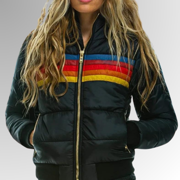 Retro Stripe Hooded Rain Jacket