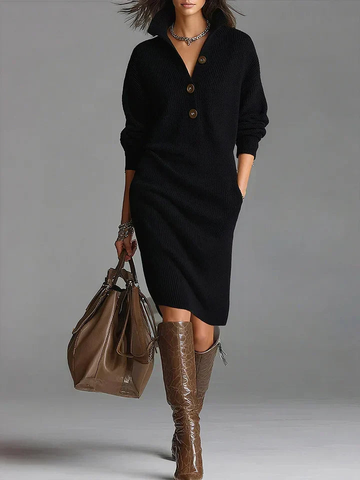 Ribbed Knit Midi Dress | Valenira