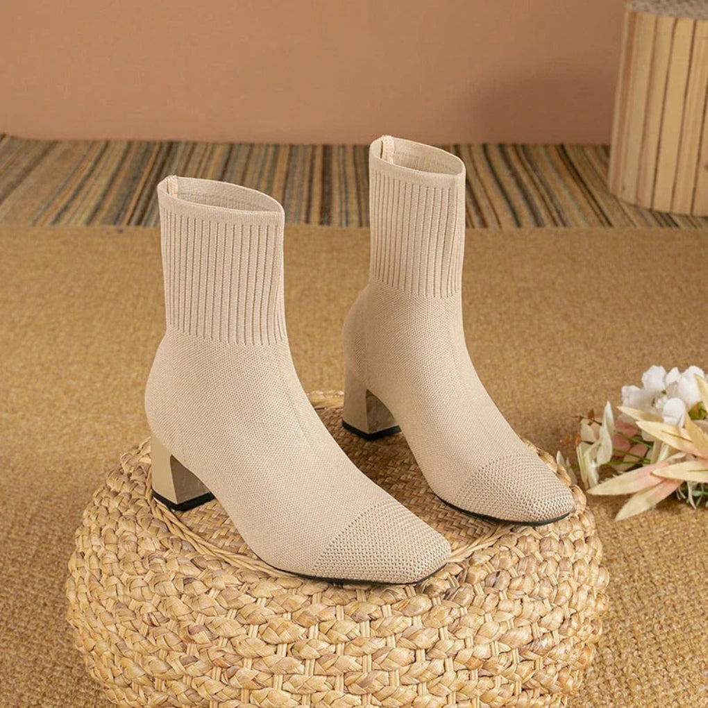 Ribbed Knit Sock Boots | Valenira