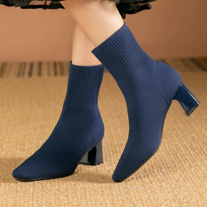 Ribbed Knit Sock Boots | Valenira