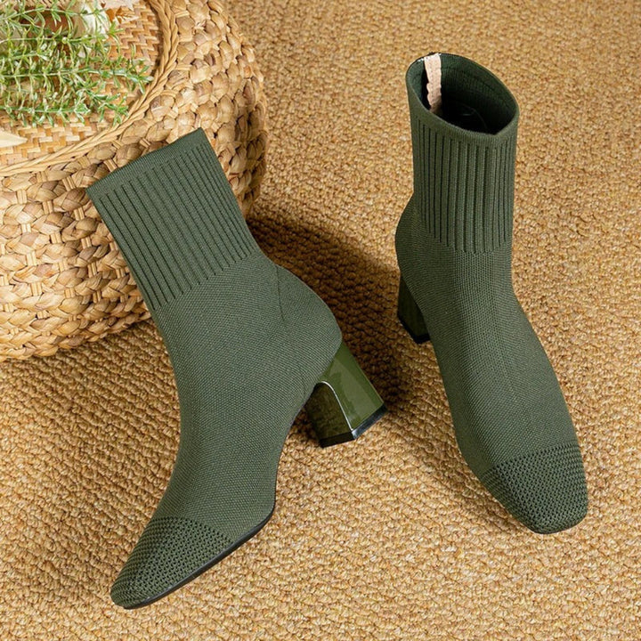 Ribbed Knit Sock Boots | Valenira