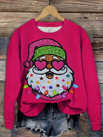 Santa Graphic Crew Neck Sweatshirt