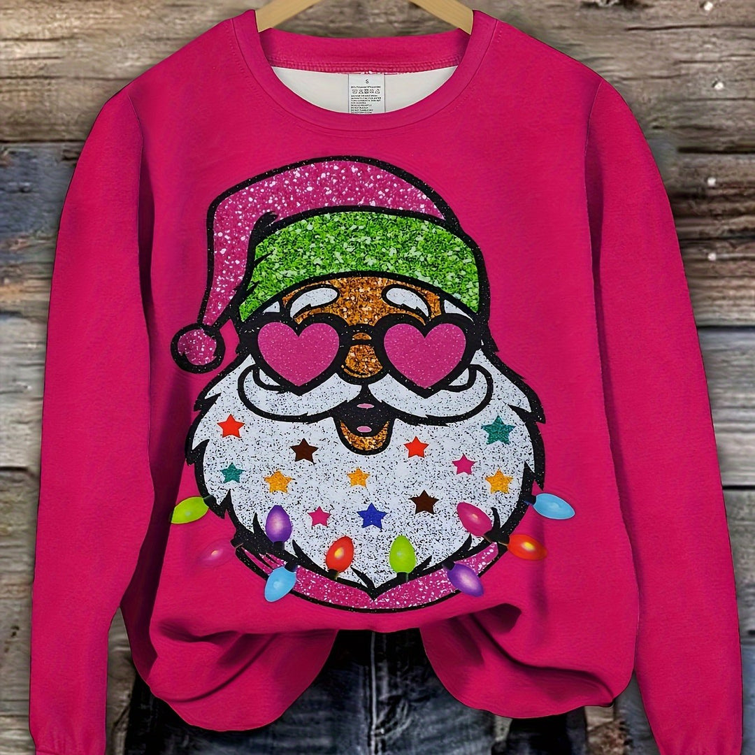Santa Graphic Crew Neck Sweatshirt