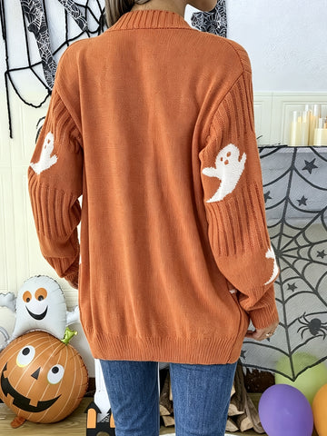 Retro Ghost Loose Knit Cardigan
