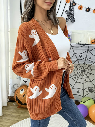 Retro Ghost Loose Knit Cardigan