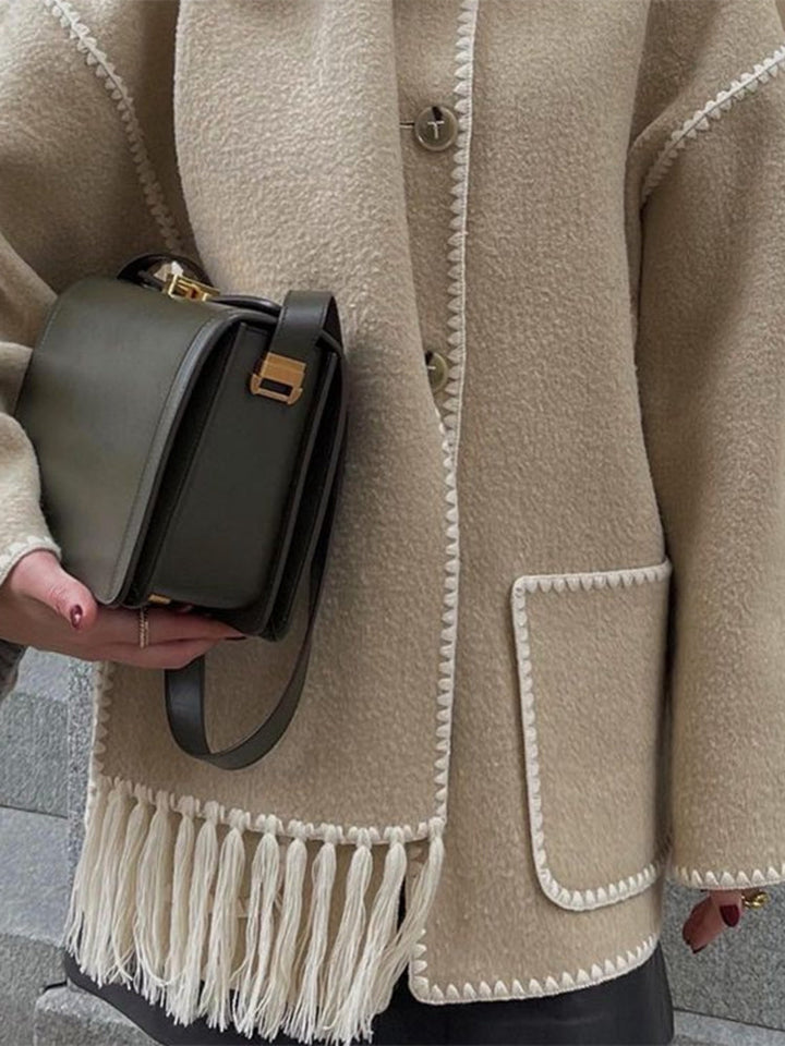 Fringed Scarf Wrap Coat | Valenira
