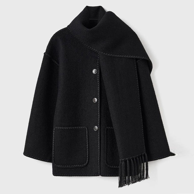 Fringed Scarf Wrap Coat | Valenira