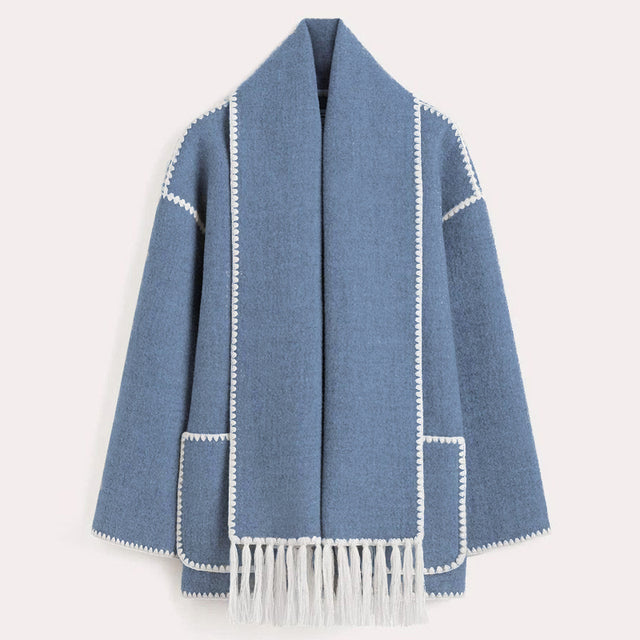 Fringed Scarf Wrap Coat | Valenira