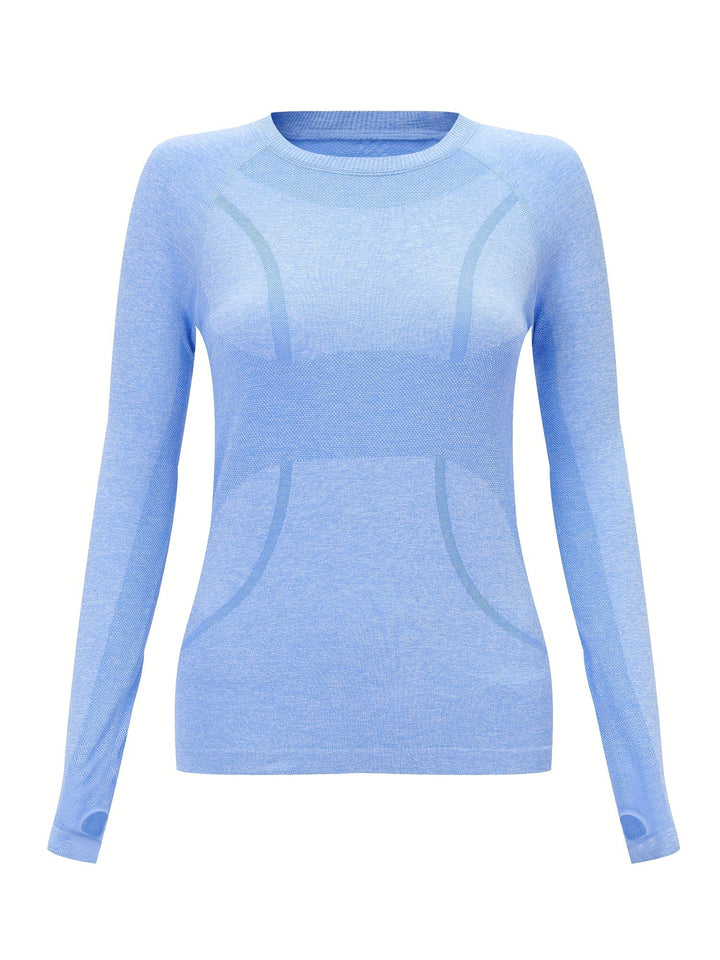 Seamless Knit Running Top in Denim Blue | Valenira