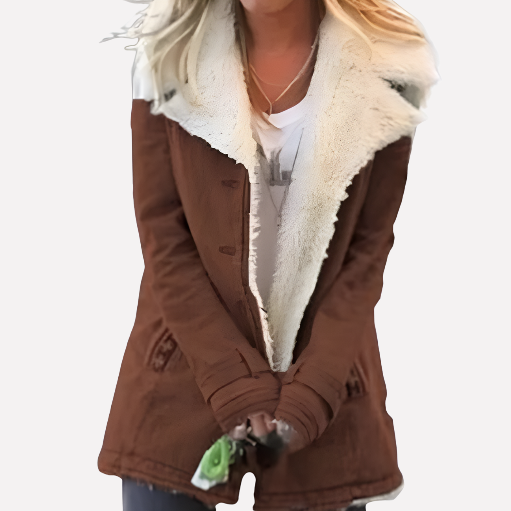 Sherpa-Lined Shawl Collar Jacket | Valenira