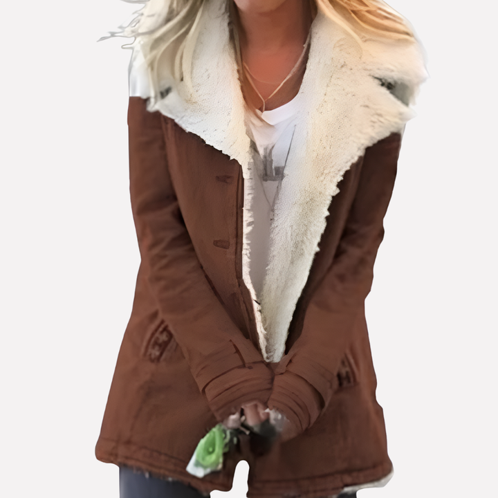 Sherpa-Lined Shawl Collar Jacket | Valenira