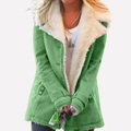 Sherpa-Lined Shawl Collar Jacket in Purple | Valenira