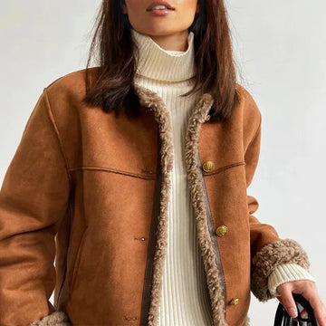 Sherpa Trim Cropped Jacket