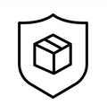 Shield icon with a box inside on a white background