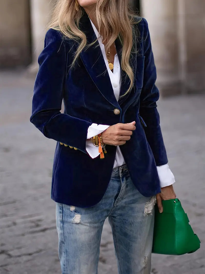 Single Button Fitted Blazer | Valenira