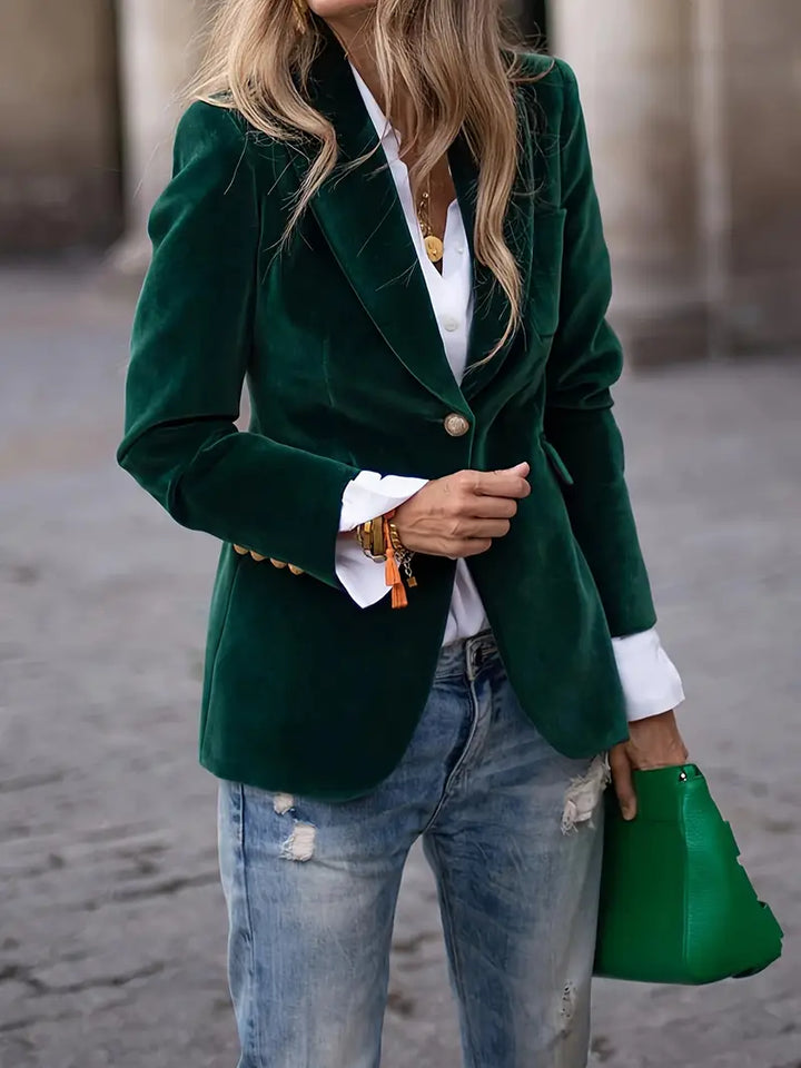 Single Button Fitted Blazer | Valenira