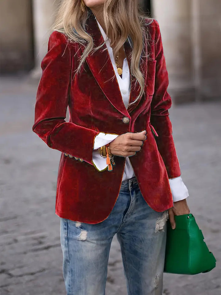 Single Button Fitted Blazer | Valenira