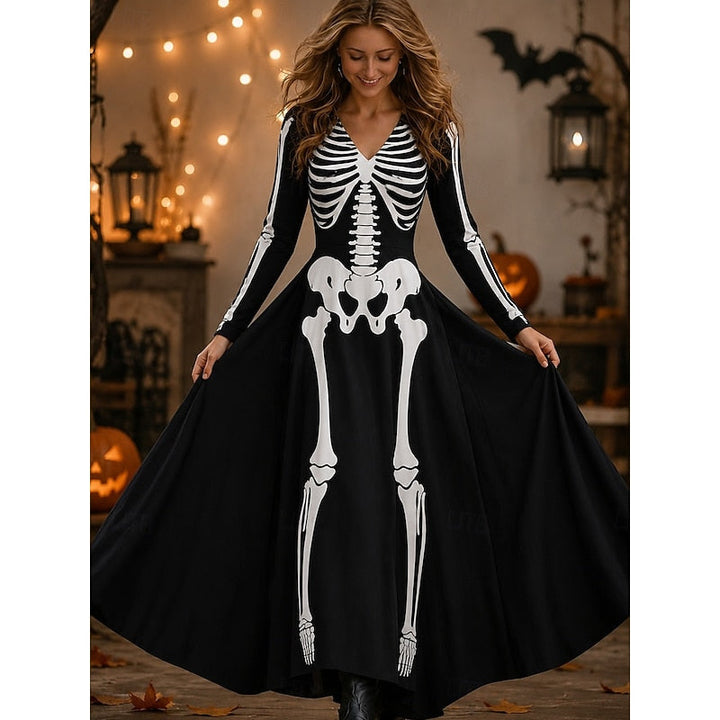 Skull Print Maxi Dress | Valenira