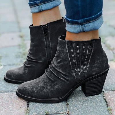 Slouch Ankle Boots in Black | Valenira
