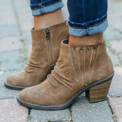 Slouch Ankle Boots in Brown | Valenira