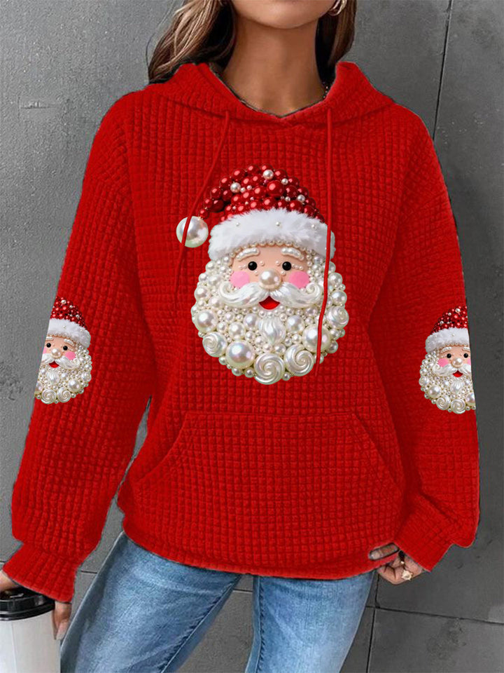 Pearl Santa Waffle Knit Hoodie