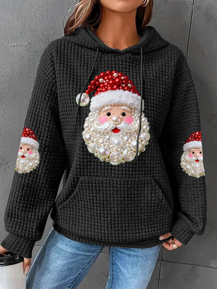 Pearl Santa Waffle Knit Hoodie