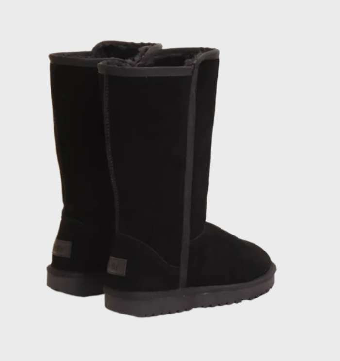 Tall Fleece Lined Boots in Black | Valenira