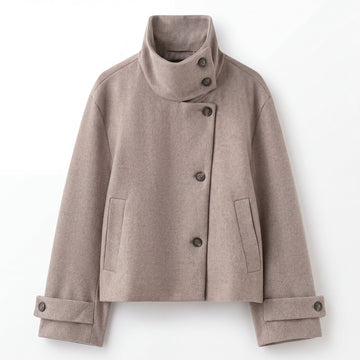 Wool Stand Collar Jacket