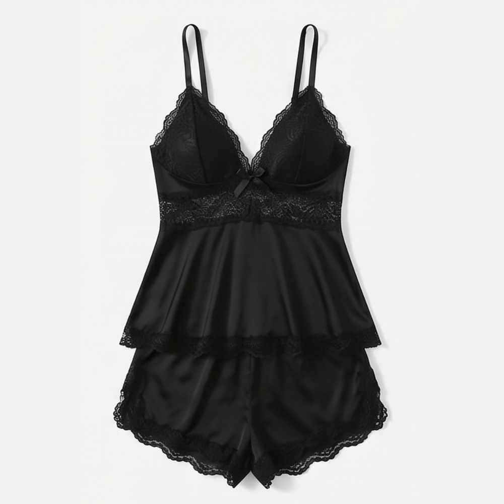Tiered Lace Peplum Cami Set